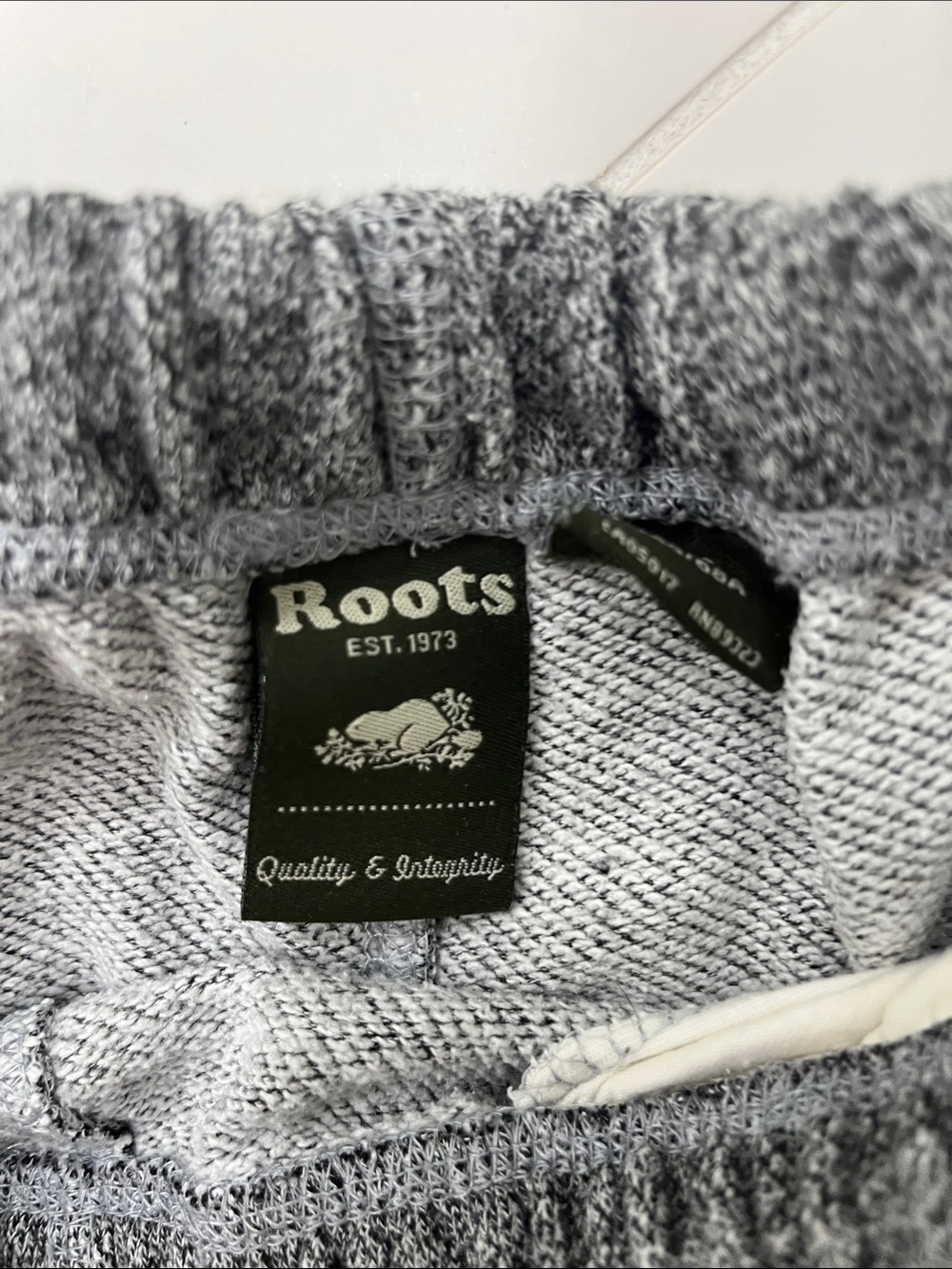 Roots Kids Grey Heather Joggers with Logo - Picture 2 of 4